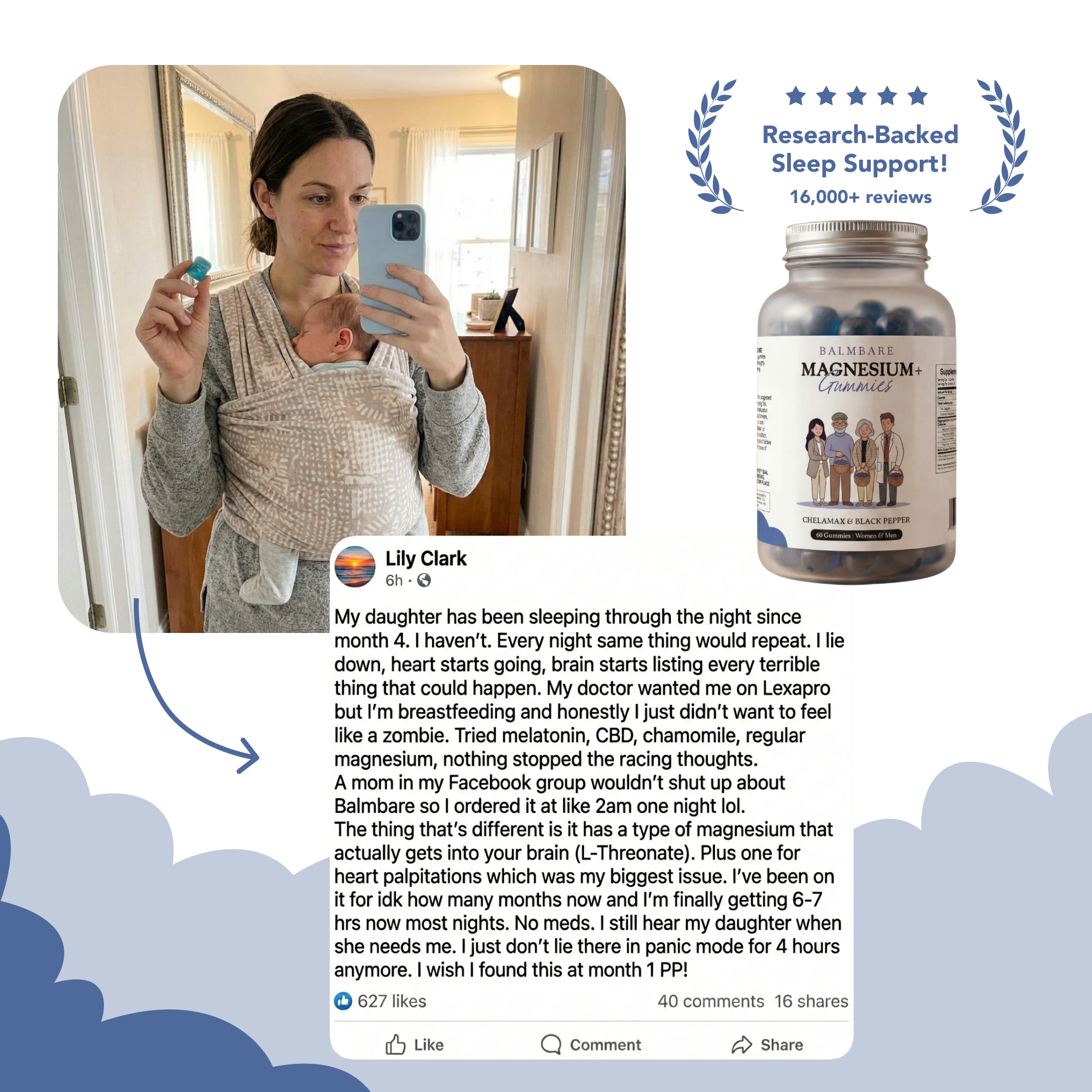 40oz insulated mug with a phone holder and free gifts included sign.