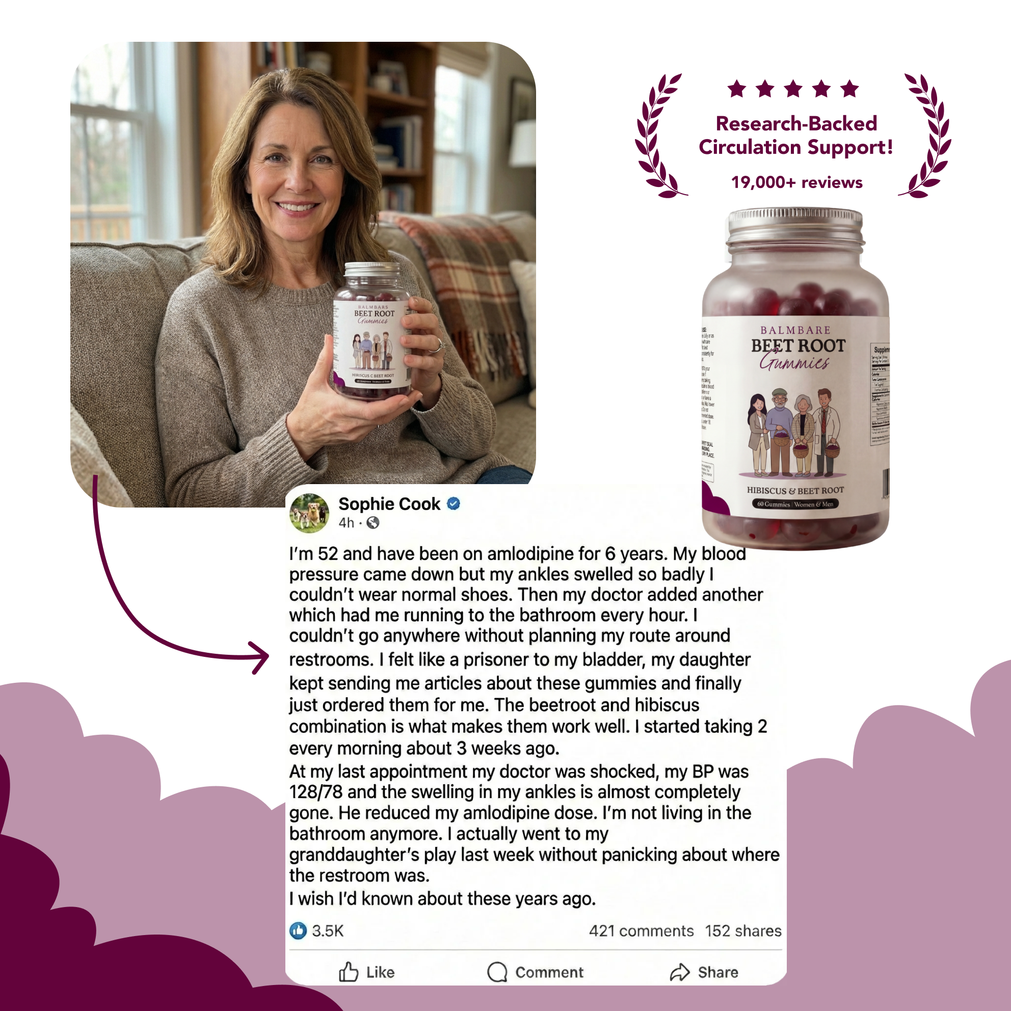 40oz insulated mug with a phone holder and free gifts included sign.