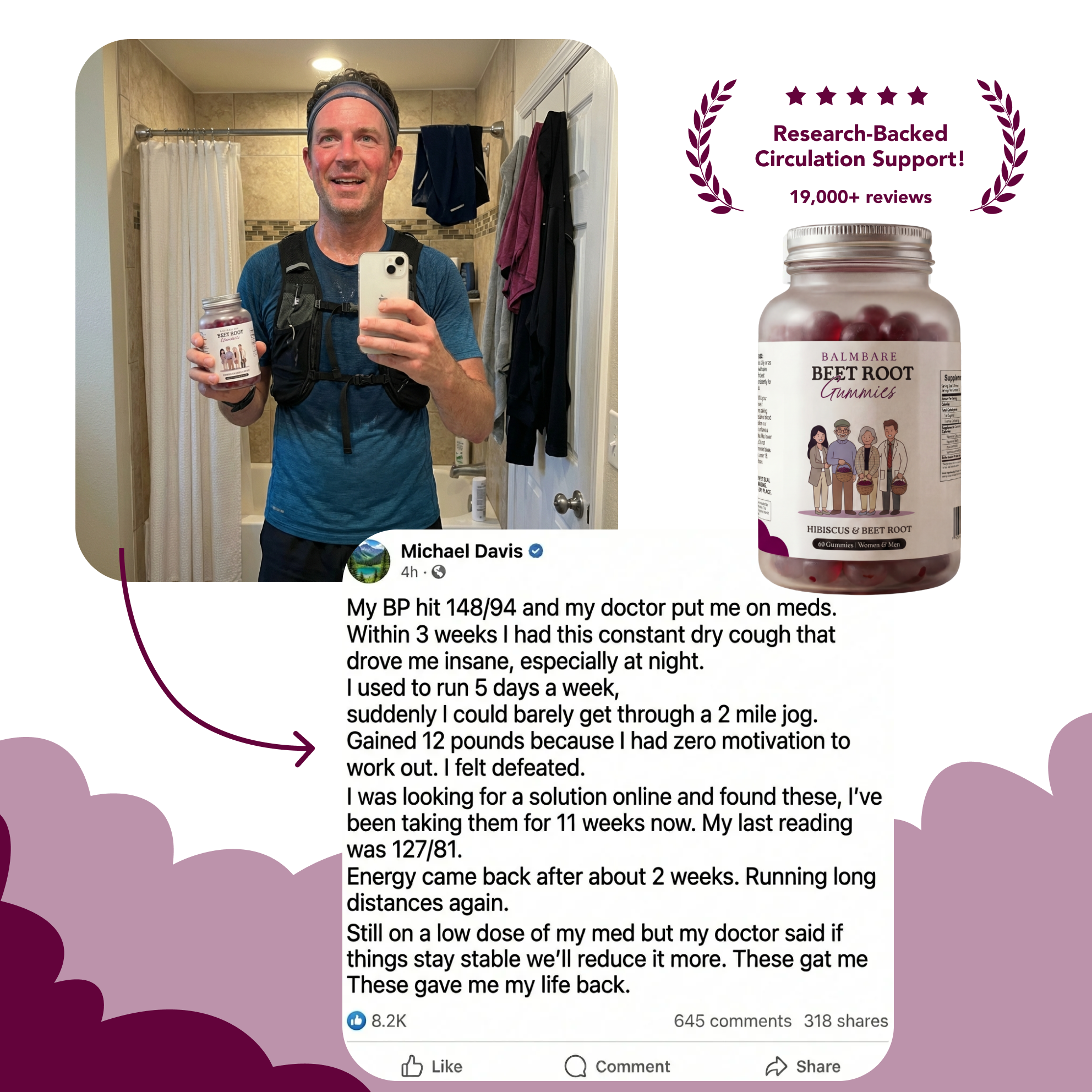 40oz insulated mug with a phone holder and free gifts included sign.