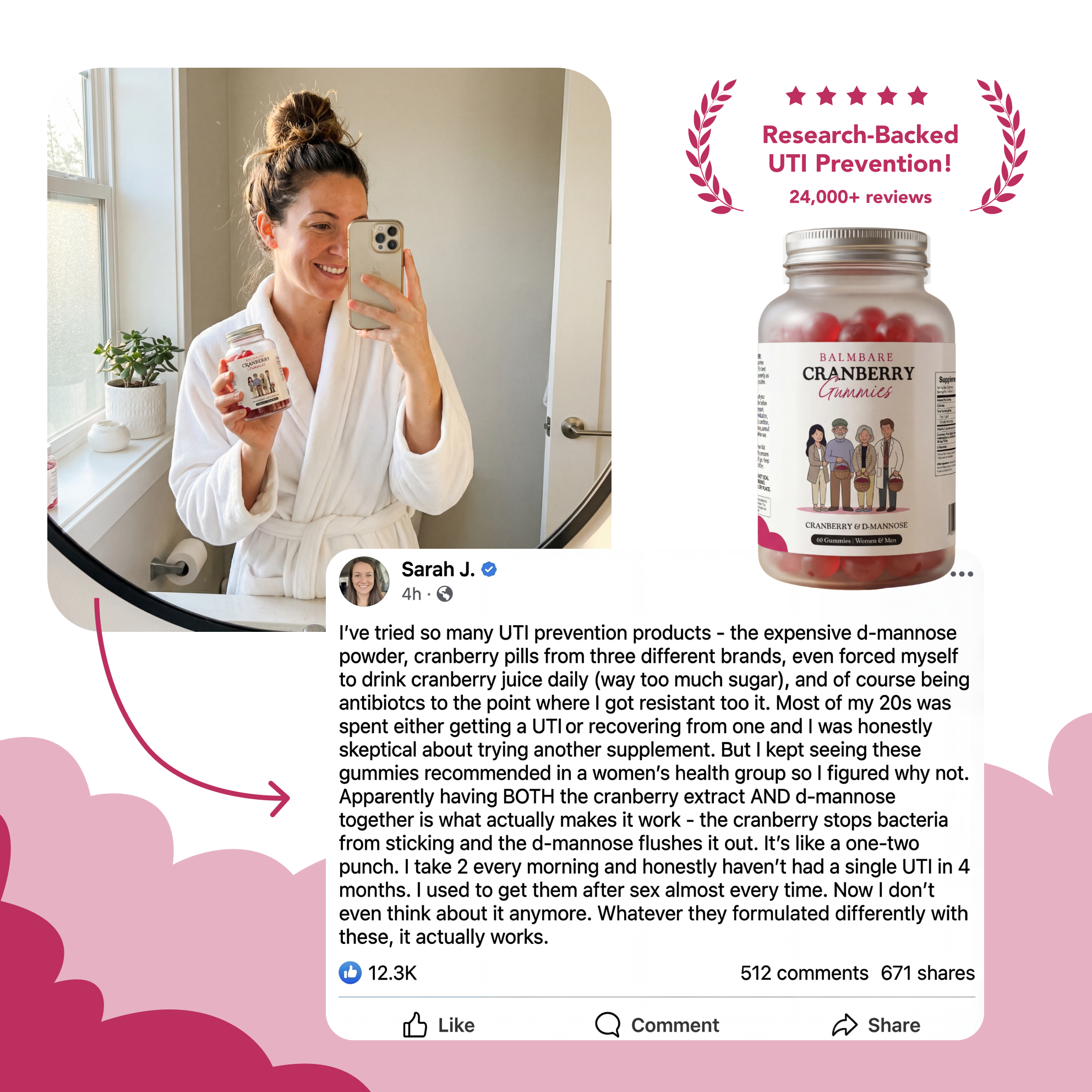 40oz insulated mug with a phone holder and free gifts included sign.