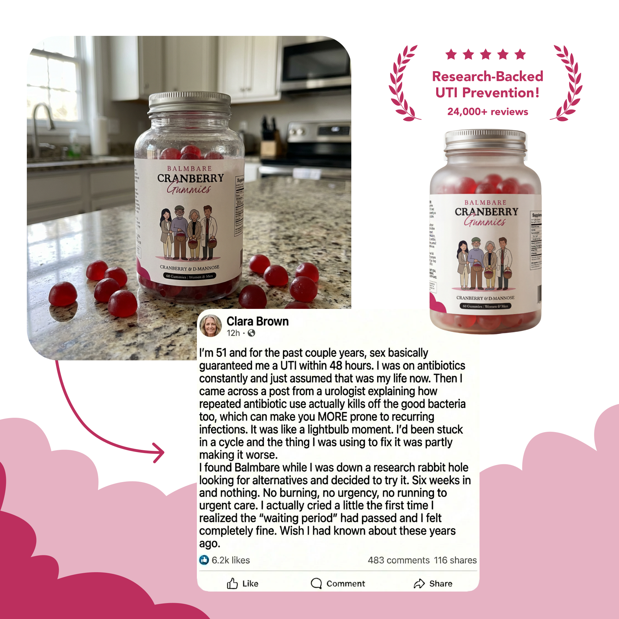 40oz insulated mug with a phone holder and free gifts included sign.