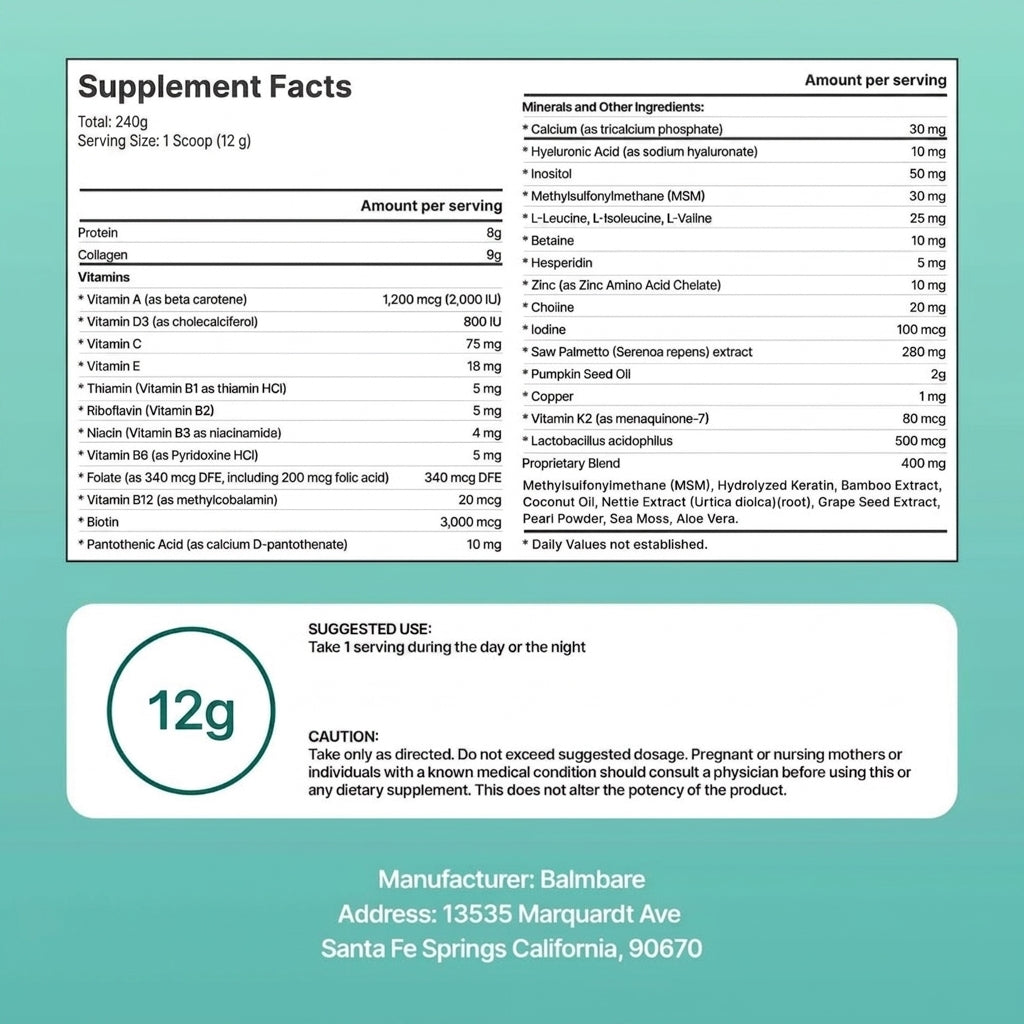 Supplement facts
